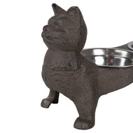 Clayre & Eef | Voerbak Kat Bruin 39x15x19 cm / 2x225 ml | 6Y5641