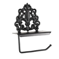 Clayre & Eef | WC Rolhouder Hangend Zwart 25x7x16 cm | 6Y5649