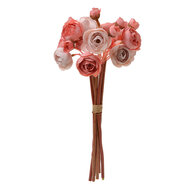 Clayre & Eef | Kunstbloem bos rozen Roze ø 10x27 cm | 6PL0327