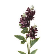 Clayre & Eef | Decoratie tak met bloemen Paars Groen 12x5x71 cm | 6PL0338R
