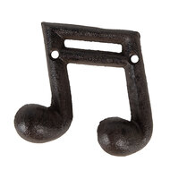 Clayre & Eef | Wandkapstok Muzieknoot Bruin 10x3x9 cm | 6Y5652