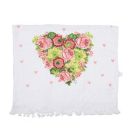 Clayre & Eef | Gastendoekje Wit Roze 40x66 cm | CT033