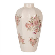 Clayre & Eef | Vaas Beige Roze ø 21x34 cm | 6CE1963M