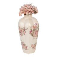 Clayre & Eef | Vaas Beige Roze ø 21x34 cm | 6CE1963M