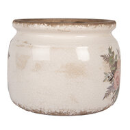 Clayre & Eef | Bloempot Binnen Beige Roze ø 20x15 cm | 6CE1978L