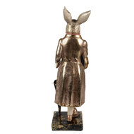 Clayre &amp; Eef   | Decoratie Konijn Wit goudkleurig Roze 11x10x35 cm | 6PR4083