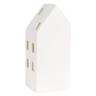 Clayre &amp; Eef   | Decoratie Huisje met LED Wit 7x6x15 cm | 6CE1793