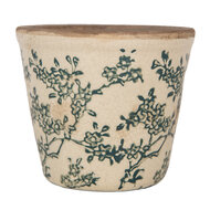 Clayre & Eef | Bloempot Binnen Beige Groen ø 12x11 cm | 6CE1976S
