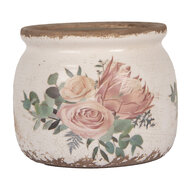 Clayre & Eef | Bloempot Binnen Beige Roze ø 12x10 cm | 6CE1978S