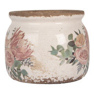 Clayre & Eef | Bloempot Binnen Beige Roze ø 12x10 cm | 6CE1978S