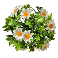 Clayre & Eef | Decoratie bol kunstbloem Margriet Wit Groen ø 12 cm | 6PL0324XS