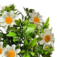 Clayre & Eef | Decoratie bol kunstbloem Margriet Wit Groen ø 12 cm | 6PL0324XS