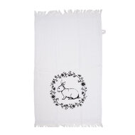 Clayre & Eef | Gastendoekje Wit Zwart 40x66 cm | CTDR