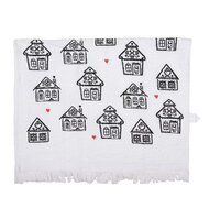 Clayre & Eef | Gastendoekje Wit Zwart 40x66 cm | CTGBB