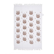 Clayre & Eef | Gastendoekje Wit Bruin 40x66 cm | CTGTW