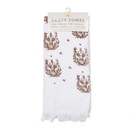 Clayre & Eef | Gastendoekje Wit Bruin 40x66 cm | CTGTW