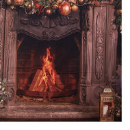 Clayre & Eef | Wandkleed kerstboom Bruin Groen 180x1x210 cm | 6WK0038