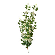 Clayre & Eef | Decoratie tak met bloemen Wit Groen 25x15x87 cm | 6PL0346W