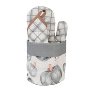 Clayre & Eef | Broodmandje Grijs Beige ø 15x16 cm | CSP50
