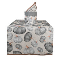 Clayre & Eef | Tafelloper Grijs Beige 50x140 cm | CSP64