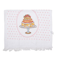 Clayre & Eef | Gastendoekje Wit Roze 40x66 cm | CT030