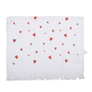 Clayre & Eef | Gastendoekje Wit Rood 40x66 cm | CTFAS-1