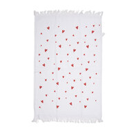 Clayre & Eef | Gastendoekje Wit Rood 40x66 cm | CTFAS-1