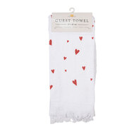 Clayre & Eef | Gastendoekje Wit Rood 40x66 cm | CTFAS-1