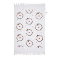 Clayre & Eef | Gastendoekje Wit Roze 40x66 cm | CTFEB-1