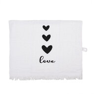 Clayre & Eef | Gastendoekje Wit Zwart 40x66 cm | CTLBS-1