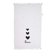 Clayre & Eef | Gastendoekje Wit Zwart 40x66 cm | CTLBS-1