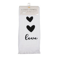 Clayre & Eef | Gastendoekje Wit Zwart 40x66 cm | CTLBS-1
