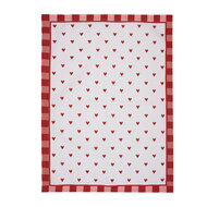 Clayre &amp; Eef   | Theedoek Wit Rood 50x70 cm | LVT42-1