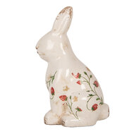 Clayre &amp; Eef   | Decoratie Beeld Konijn Beige Rood 16x12x28 cm | 6CE1960L