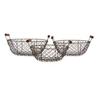 Clayre & Eef | Manden Bruin (set van 3) ø 27x9/14 / ø 24x8/12 / ø 21x7/11 cm | 6Y5716