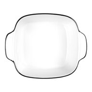 Clayre &amp; Eef   | Soepkom Wit Zwart 15x12x5 cm / 400 ml | 6CEBO0097