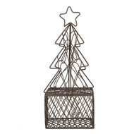 Clayre & Eef | Kerstdecoratie Kerstboom Bruin 9x9x22 cm | 6Y5704