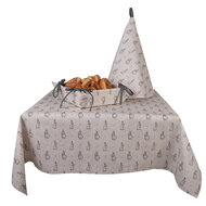 Clayre & Eef | Theedoek Beige Grijs ø 80 cm | BNS48