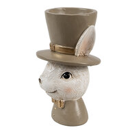 Clayre & Eef | Eierdopje Konijn Beige Bruin 7x7x12 cm | 6PR4401