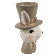 Clayre & Eef | Eierdopje Konijn Beige Bruin 7x7x12 cm | 6PR4401