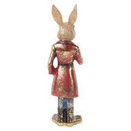 Clayre &amp; Eef   | Decoratie Konijn Bruin Rood 8x6x25 cm | 6PR5487