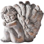 Dekoratief | Bloempot engel, grijs, cement, 18x11x16cm | A250017