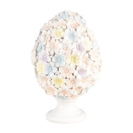 Clayre &amp; Eef   | Decoratie Beeld Ei Wit Roze &oslash; 12x19 cm | 6PR5214