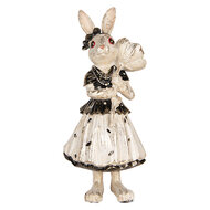 Clayre &amp; Eef   | Decoratie Konijn Beige Zwart 13x11x30 cm | 6PR5497