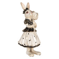 Clayre &amp; Eef   | Decoratie Konijn Beige Zwart 13x11x30 cm | 6PR5497