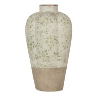 Clayre & Eef | Vaas Beige Groen ø 24x38 cm | 6CE1936L