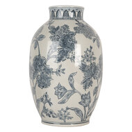 Clayre & Eef | Vaas Wit Blauw ø 22x36 cm | 6CE2075