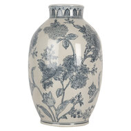 Clayre & Eef | Vaas Wit Blauw ø 22x36 cm | 6CE2075