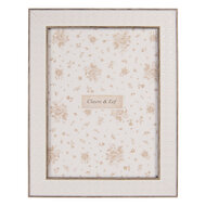 Clayre &amp; Eef   | Fotolijst Wit Bruin 19x2x24 cm / 15x20 cm | 2F1265L