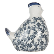 Clayre & Eef | Decoratie Kip Wit Blauw 18x12x21 cm | 6CE2092